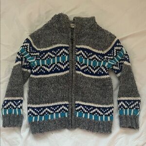 Tucker + Tate Charcoal Knit Hooded Zip Sweater 4T